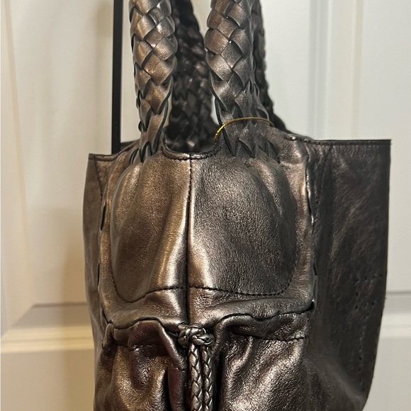 Salvatore Ferragamo Metallic Gancini Leather Hobo Hand Bag - EUC - Picture 3 of 11